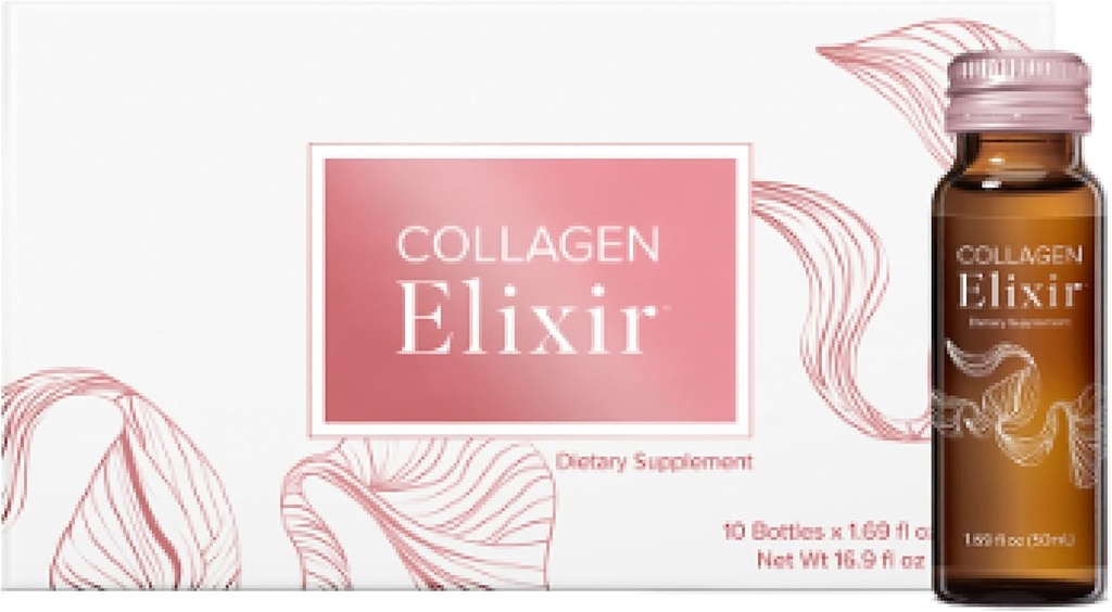 Isagenix Collagen Elixir - Boire avec des peptides de collagène marin - Soutenir une apparence jeune avec vitamine C, zinc et biotine - 50 mL