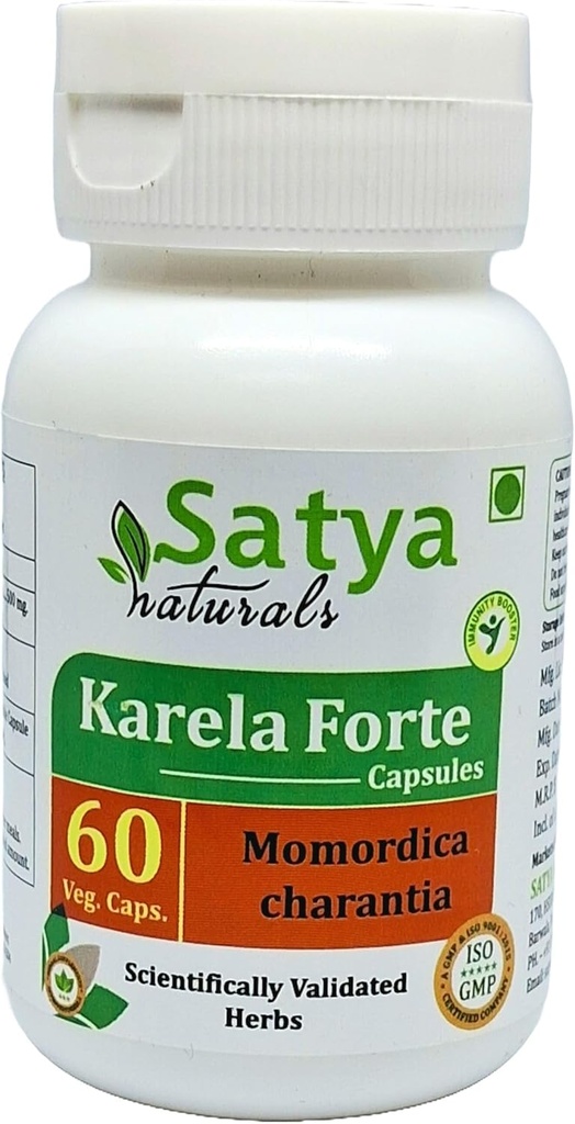Bitter Melon Forte Capsules 500 mg. 60 Veg. Capsules Karela (Momordica Charantia) Capsules d'extrait pour hommes et femmes.