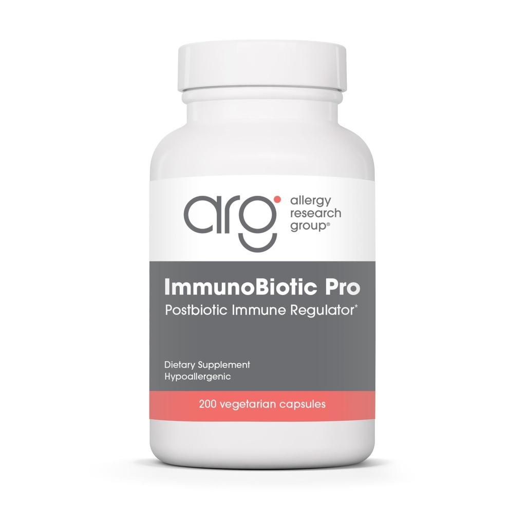 Allergy Research Group ImmunoBiotic Pro - Supports Immune System & Gut Barrier Function - Postbiotic Immune Regulator with Lactobacillus Rhamnosus Lysate - 66 Servings - 200 Capsules