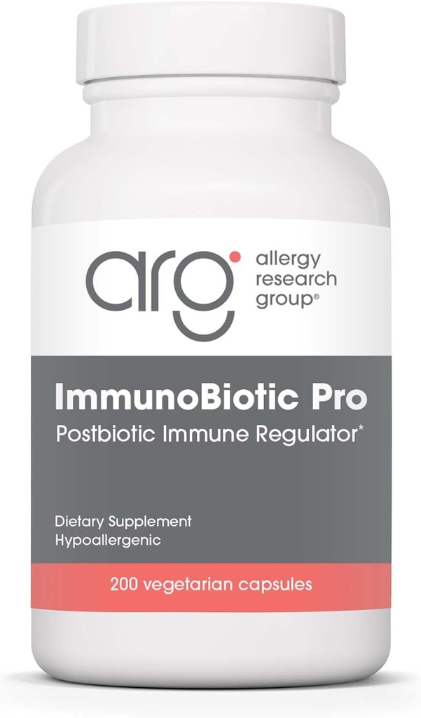 Recherche sur l'allergie ImmunoBiotic Pro Supplement - Lactobacillus Rhamnosus Poudre de lysate 75mg, Régulateur immunobiotique, Soutien immunitaire, Capsules végétariennes - 200 Compte