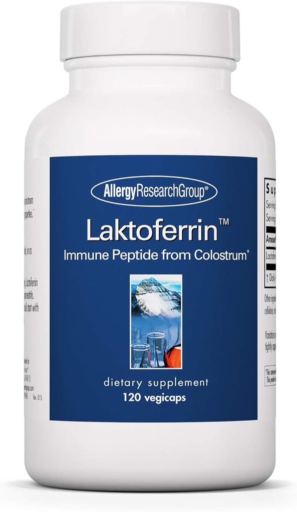 Supplément de Lactoferrine - Suppléments de Lactoferrine 350mg, Bovine Colostrum, Peptide d'Immune, Suppléments de Fer, Vegicaps - 120 Compte
