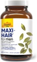 Country Life Maxi-Hair pour les hommes - 2000mcg Biotin, Saw Palmetto, Huile de graines de citrouille, DIM, Potassium, Magnésium, Calcium et mélange de zinc - soutient cheveux plus sains, scalp, peau et ongles, 60 capsules végétaliennes
