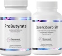 Ensemble de soutien de Tisseract Gut & Immune – ProButyrate 600mg & QuerciSorb SR Quercetin 400mg, 120 + 90 Capsules, Santé gastro-intestinale et immunitaire, Hypoallergénique