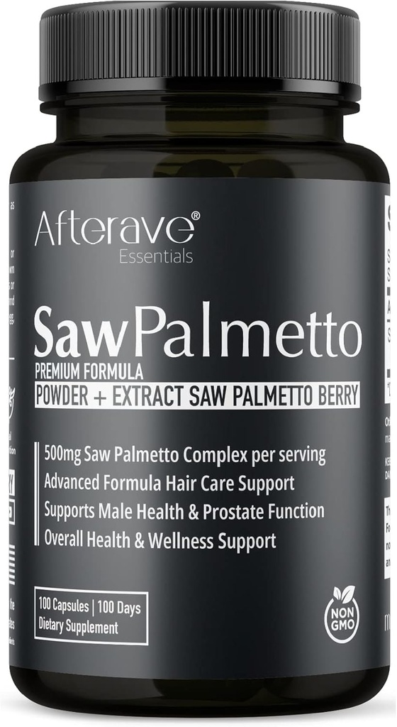 Saw Palmetto Premium, santé scalp pour la croissance optimale des cheveux, la force folliculaire, la protection de la perte de cheveux, la santé de la prostate et de l'urine et le soutien immunitaire masculin global
