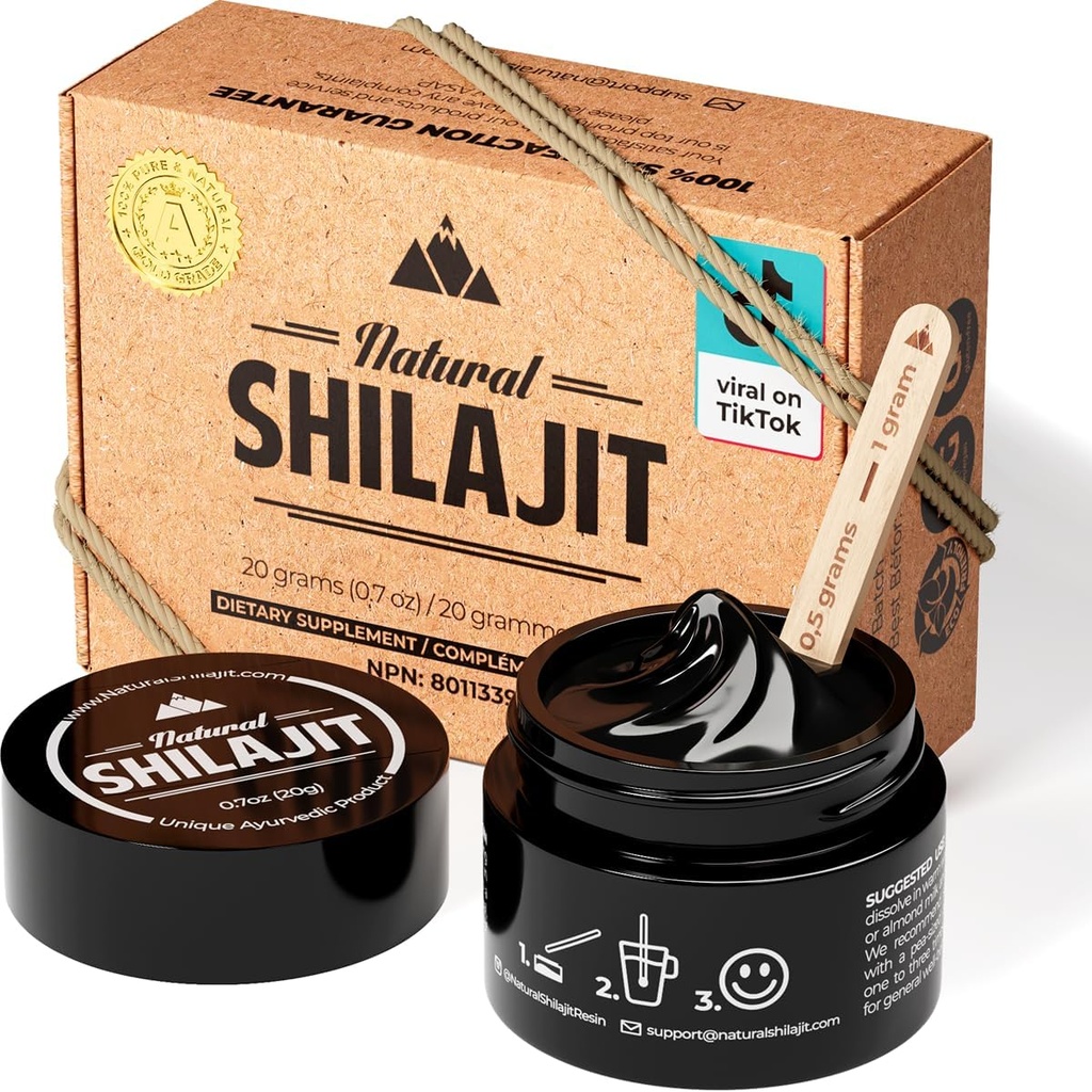 NATURAL SHILAJIT Resin - Shilajit for Men & Women with Fulvic Acid & Trace Minerals, Plant Based Nutrients for Energy, Immune Support & Vitality Resin