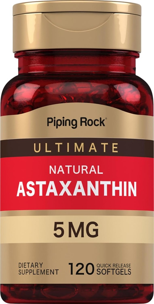 Supplément à l'astaxanthine de la roche piquante 5mg, 120 capsules de softgel provenant de l'extrait d'Haematococcus Pluvialis Algae