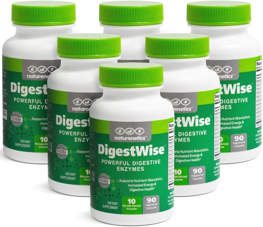 Enzymes digestifs DigestWise - 10 enzymes véganes puissantes pour soutenir la digestion, le gaz, le gonflement et le soulagement de la constipation - Keto Friendly - Testé en laboratoire - 90 capsules (6)
