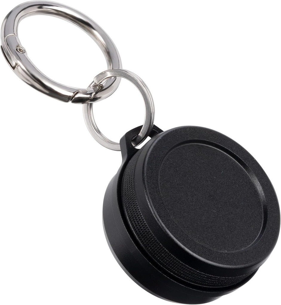 Boîtier de transport en métal - Portable Daily Travel Porte-clés Pill Holder étanche, petit conteneur pour les bouchons d'oreilles, les pilules, les pièces compatibles avec la boucle, l'argasme et les vibrations, boîte compacte Mini Purse Pill (Noir)