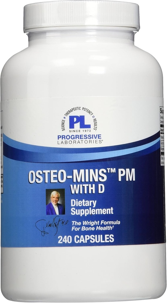 Laboratoires progressifs Osteo-Mins PM avec supplément D, 240 comtes