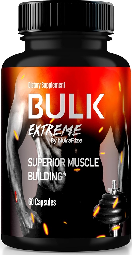 Bulk Extreme Superior Muscle Building Advanced Formula, Bulk Extreme for Lean Muscle Mass for Men, All Natural Muscle Builder, Male Pills for Physical Performance, Reviews (60 Capsules)