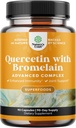 Pure Quercetin avec Supplément Bromelain pour Immune Aid - High Potent Quercetin 500mg Capsules avec Bromelain pour Immune Support et Respiration - Supplément respiratoire nutritionnel - 90 Ct