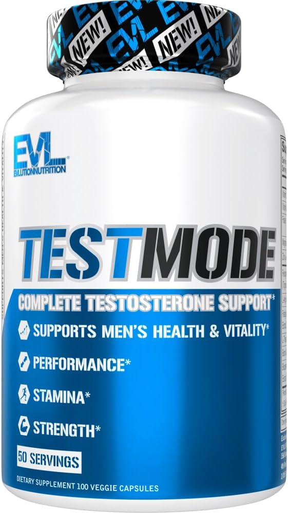 Evlution Nutrition TestMode - Complete Testosterone Support - Testosterone Supplement for Men - Supports Men’s Health & Vitality - Performance, Stamina & Strength - 50 Servings - 100 Veggie Capsules