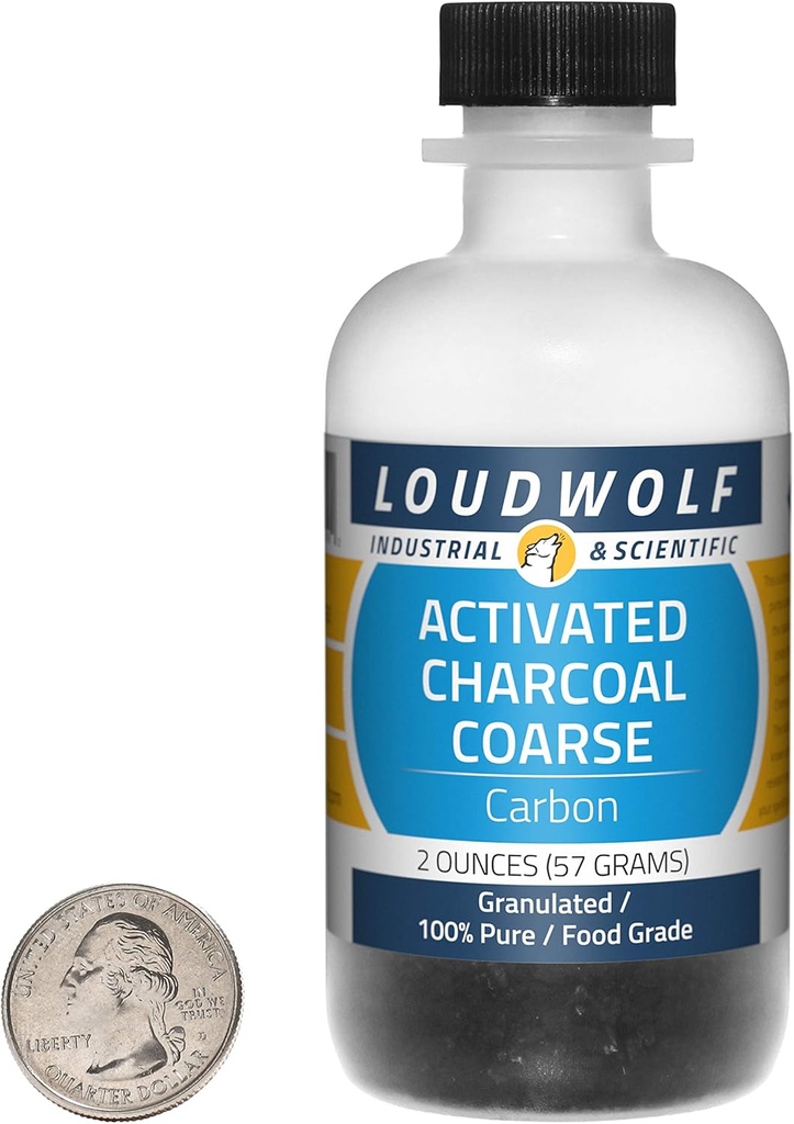 Charbon activé / Bouteille de 2 onces / 100% de qualité alimentaire pure/Granulé/USA