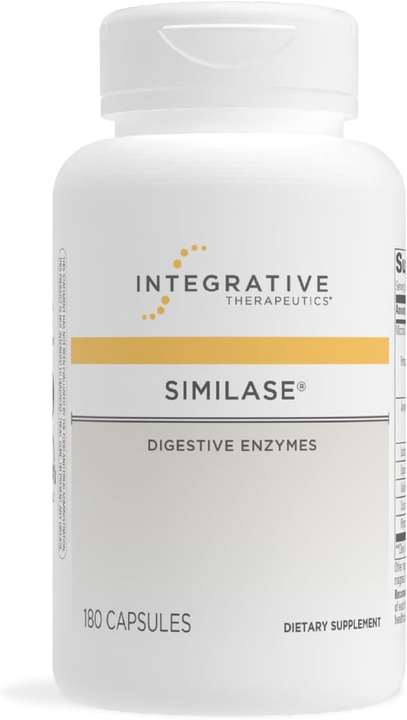 Thérapeutique intégrative Similase - Supplément enzymatique digestif pour adultes - Soutient la digestion et l'assimilation des nutriments* - Sans produits laitiers et végétaliens - 180 Nombre (90 portions)