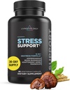 Livingood support de stress quotidien, 12-en-1 supplément avec Ashwagandha, Reishi Mushroom, vitamine B6, herbes adaptogènes et magnésium, soutient l'humeur et le calme, sans gluten, végétalien, 60 capsules végétariennes