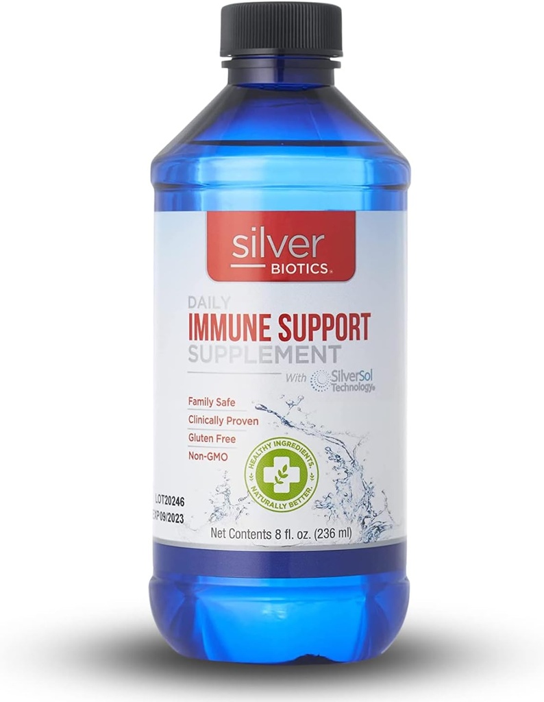 Argent Biotique breveté Multivalent SilverSol Technologie de Ag4O4 10 PPM Immmune Support de Bio-Hacking Immmune Building Natural Support de 8 Fl Oz