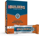 Constructeurs de Clif - Barres protéinées - Saveur de beurre d'arachide au chocolat - 20g Protéines - Sans gluten (2.4 Ounce, 12 Nombre)