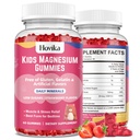 Magnésium Citrate Gummies for Kids - Great Tasting Kids Magnésium Calm Supplement Support Nerve & Bone Health, Muscle fort pour les enfants Bien-être, Fraise végétalienne Flavor Low-Sugar, 2 Pack-60 Comte