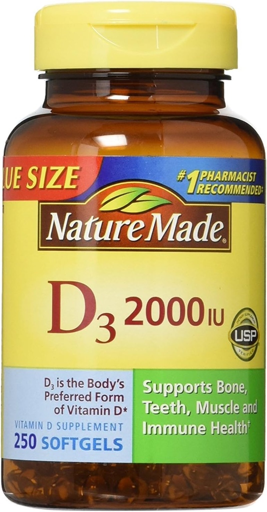 Nm Vit D 2000iu Taille 250ct Nature Fait Vitamine D 2000iu 250ct