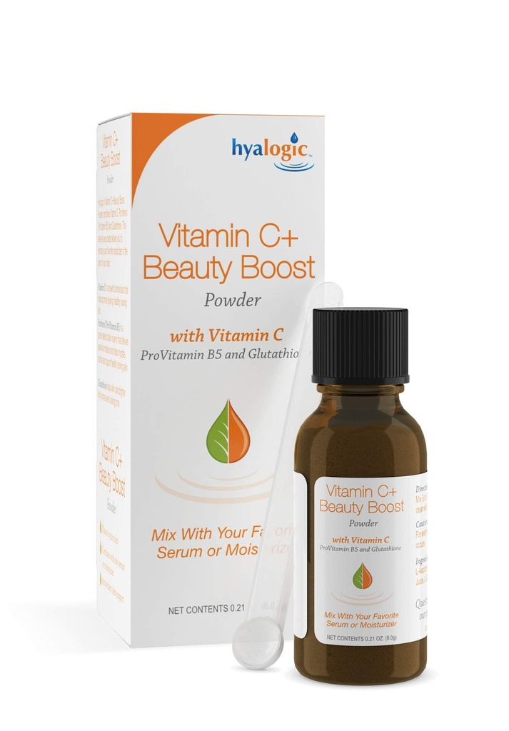 Poudre Hyalogic Vitamine C+ Beauty Boost – Créez un hydratant pour la peau incroyable en ajoutant notre vitamine C en poudre avec ProVitamine B5 & Glutathion à votre sérum de beauté préféré 0,21 Oz (6 Grams)