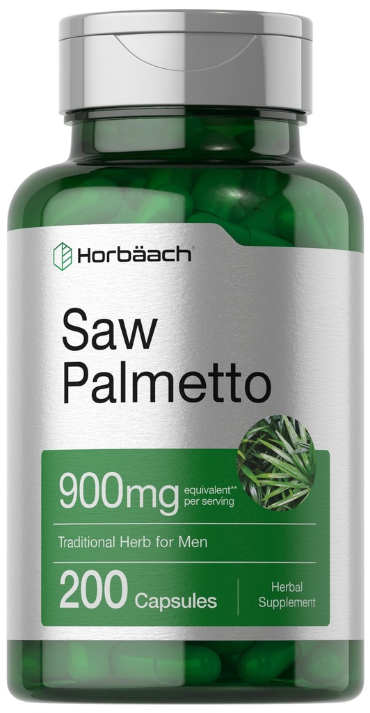 Horbaach Saw Palmetto Extrait de 900mg de 200 Capsules de Saw Palmetto