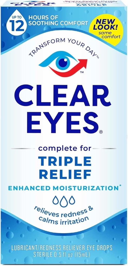 Yeux clairs Triple action soulagement gouttes oculaires 0,50 Ounce