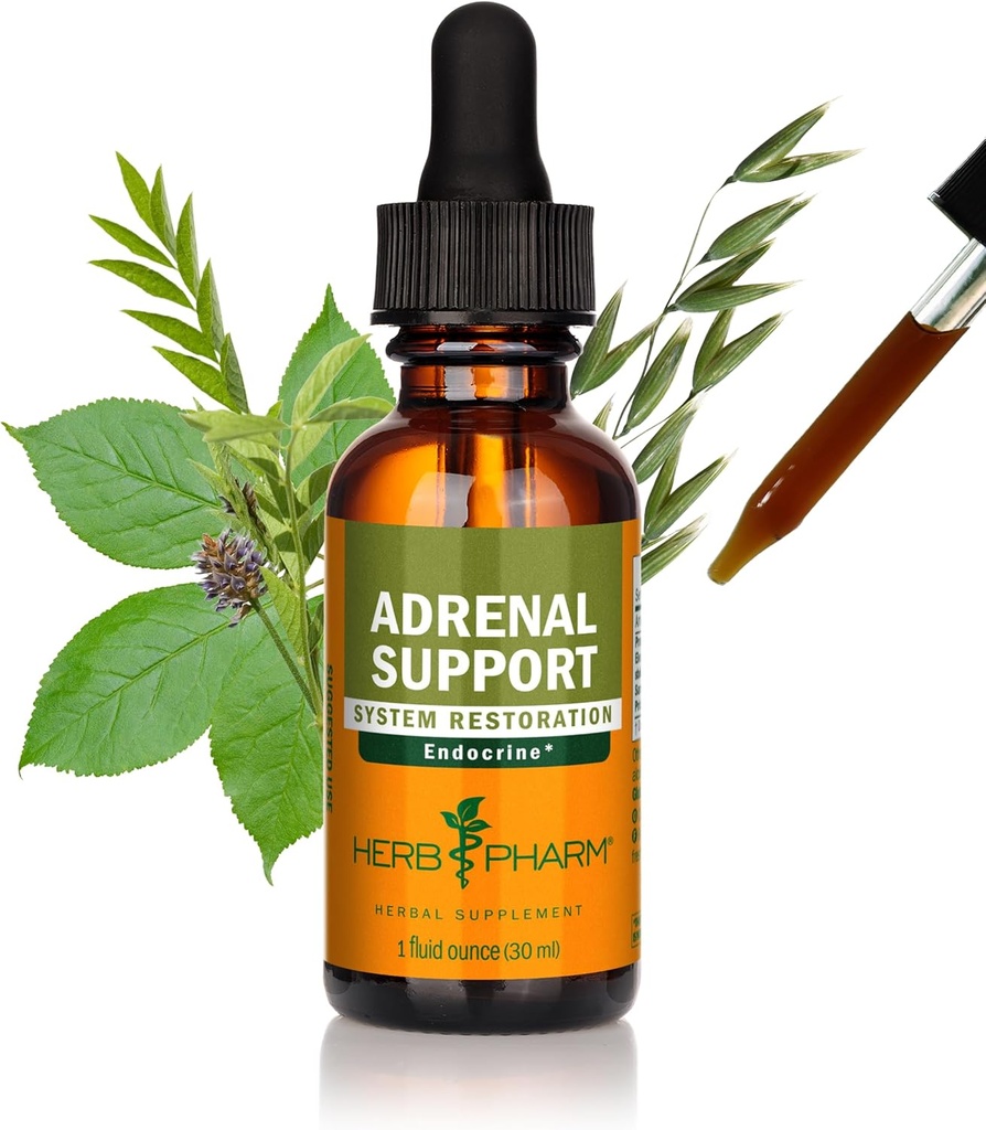 Herb Pharm Adrenal Support Liquid Herbal Formula with Eleuthero and Licorice Liquid Extracts - 1 Ounce