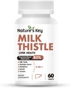 Nature's Key Lait Thistle 500mg Supplément du foie,30:1 Extra Strength 80% Silymarin.