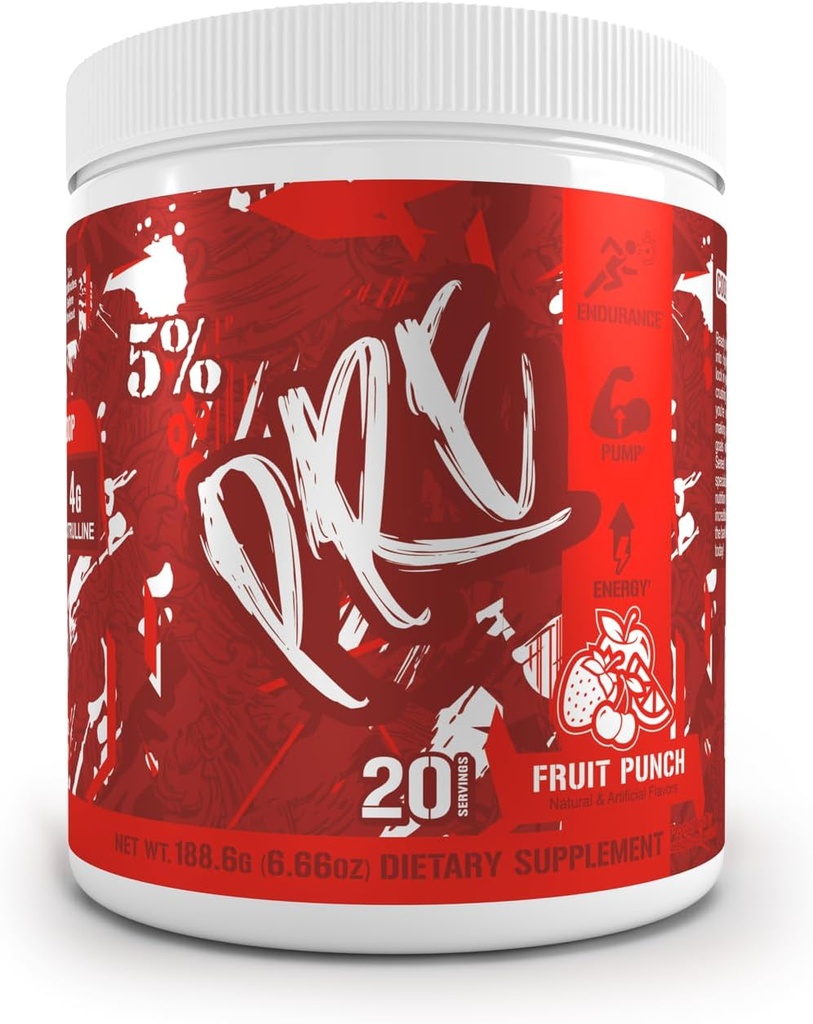 5% Nutrition Code Rouge Série Poudre de pré-entraînement pour les hommes et les femmes.Energy, Pump, Power, Protein Synthesis & Focus.