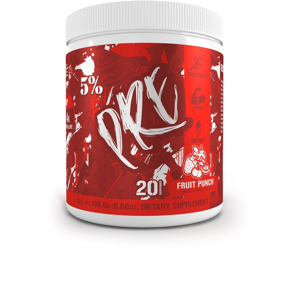 5% Nutrition Code Rouge Série Poudre de pré-entraînement pour les hommes et les femmes.Energy, Pump, Power, Protein Synthesis & Focus.