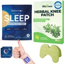 Wellnee & Wellamoon Wellness Pack: Patchs de confort à la main (10 comtes) & Patchs naturels de soutien du sommeil (28 comtes) – Confort articulaire et musculaire avec aide au sommeil à base de plantes