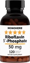 MONOHERB Riboflavine 5'-Phosphate 50 mg - 120 Capsules végétariennes - Vitamine bioactive B2