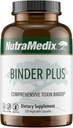 NutraMedix Binder Plus - Détoxifiant Texin Complet - Support Antioxydant Prébiotique + Inuline, Bentonite, Aloe Vera, Charbon activé, Minéraux Fulvic et Chitosan (120 Capsules)