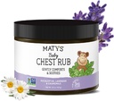 Matys Baby Chest Rub, Apaisant Rube de vapeur de soulagement de congestion pour bébés 3 mois vieux +, propre et réconfortant Eucalyptus, lavande, et camomille pour le sommeil, non-OGM, sans pétrole, sans menthol, 4,5 oz Tub