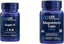 Extension de vie Super K Vitamine K1, K2 MK-7, MK-4, Vitamine C et Capsules de magnésium 500mg, coeur, os, santé artérielle