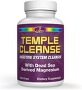Temple Cleanse 120 capsules d'oxygène et de la mer Morte Magnésium Colon Cleanse Detox, Fast-Acting Constipation Relief, Pas de gaz/glissement, Vegan sans gluten nettoyage digestif, doux sur l'estomac pour les femmes et les hommes
