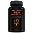 Vitamines vitales Supplément Cerveau Nootropique Plus - pour la mémoire, la concentration, l'énergie Neuro, la clarté - avec les champignons de la Mane du Lion - 60 Capsules