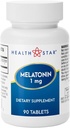 GeriCare Melatonin 1mg Supplément de soutien au sommeil, Aide au sommeil de nuit douce, Non-Habit Former, Aide à promouvoir la détente et le sommeil reposant, Jet Lag Recovery, et Meilleur repos de nuit, 90 comprimés