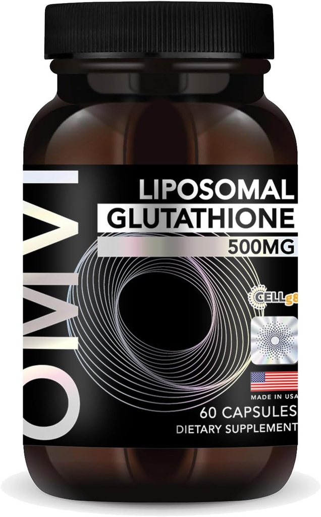 Formules OMVI, Capsules de glutathion liposomique, Absorption supérieure, Antioxydant puissant, Détox hépatique, Enhancer immunitaire, Supplément antioxydant pour l'énergie, cerveau, peau, santé du foie (500mg, 60Capsules)