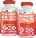 Supplément curcumin 5-en-1 curcumin curcuma biologique (4210mg) avec berbère, ceylan biopérine et gingembre suppléments pour le soutien articulaire, Cœur, Gut et métabolique (120 ct) (paquet de 2)
