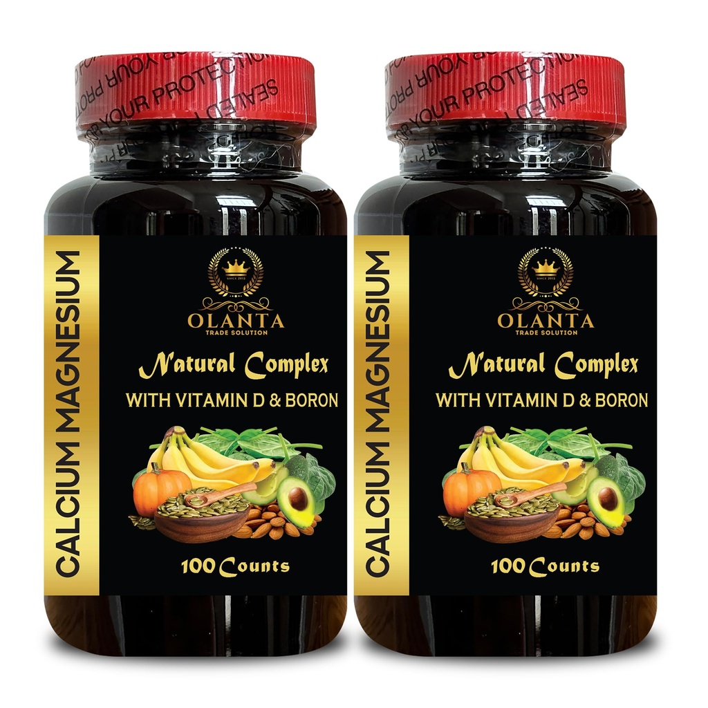 Complexe Calcium Magnésium - Calcium Magnésium & Boron, Muscle & Immune Support Nerves, Mélange Multi Minéraux, Vitamine D3 pour Bone, Citrate de Manganèse, Minéraux pour Bone Support - 2 Bouteilles 240 Capsules