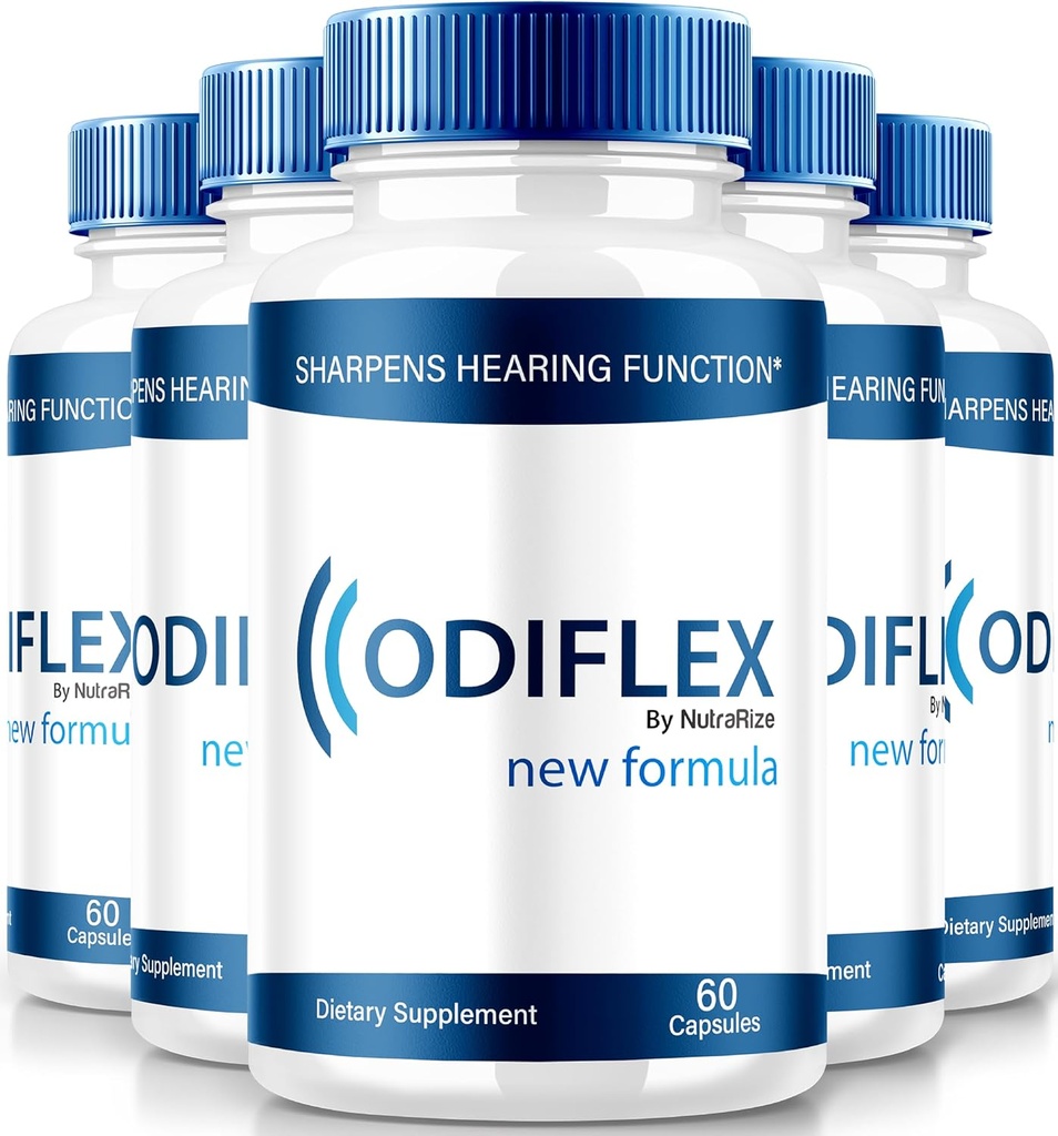 NutraRize (5 Pack) Odiflex Capsules, Premium Ear Health Formula, All-Natural Supplement to Protect The Inner Ear, Official Hearing Support Pills, Odi Flex Reviews (300 Capsules)