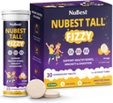 NuBest Tall Fizzy - Bone Strength, Immunity, Digestive Health for Kids Age 4+ & Teens | Probiotic, Calcium, Magnesium from Red Marine Algae, Vitamins | 30 Orange Effervescent Tablets | Pack 3