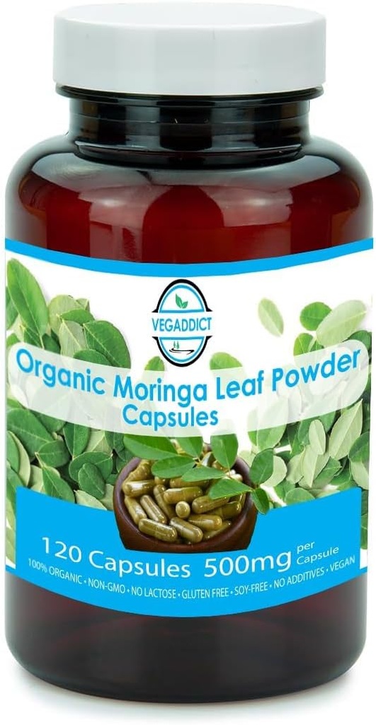 Certified Organic 100 % Raw & Pure Moringa Leaf Poudre Capsules de Moringa Oleifera