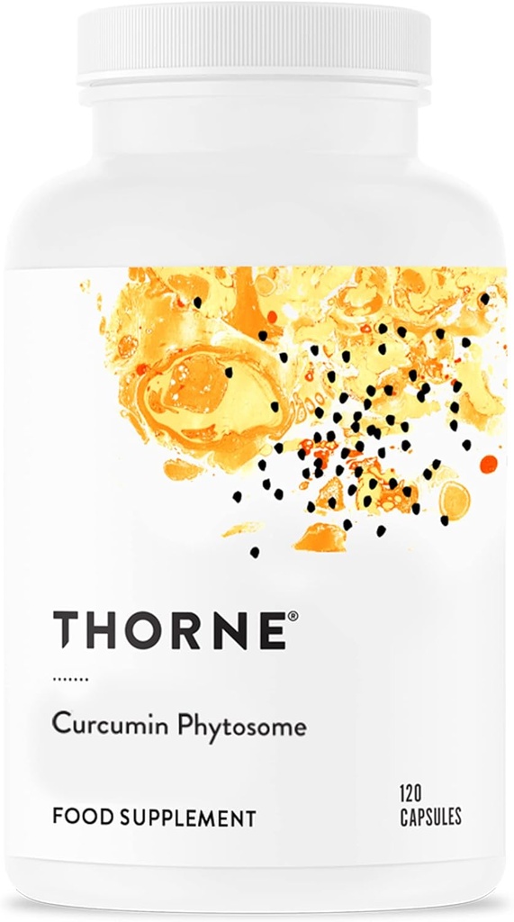 THORNE - Curcumine Phytosome 500 mg (Meriva) - Libération prolongée, étude clinique - Soutient une réponse inflammatoire saine dans les articulations, les muscles, les IG Tract, le foie, le cerveau et les nerfs* - 60 portions
