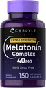 Carlyle Melatonin 40mg Complexe de 150 comprimés à dissolver rapidement.