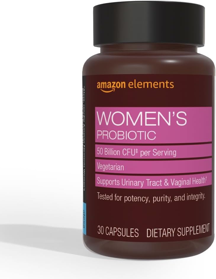 Éléments Amazones Un probiotique quotidien pour les femmes, soutien de la santé urinaire et vaginale, 50 milliards d'UFC (7 souches), mélange de Lactobaccilus et de Bifidobacteria, 30 capsules