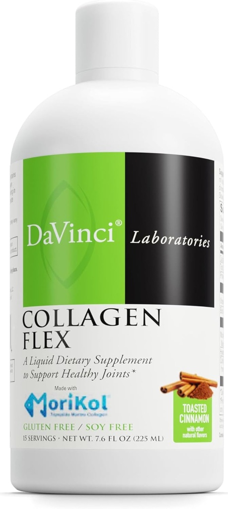 DAVINCI Labs - Collagen Flex - Supplément alimentaire liquide pour soutenir des articulations saines - Cannelle grillée - Sans gluten, sans soja - 7,6 fl oz