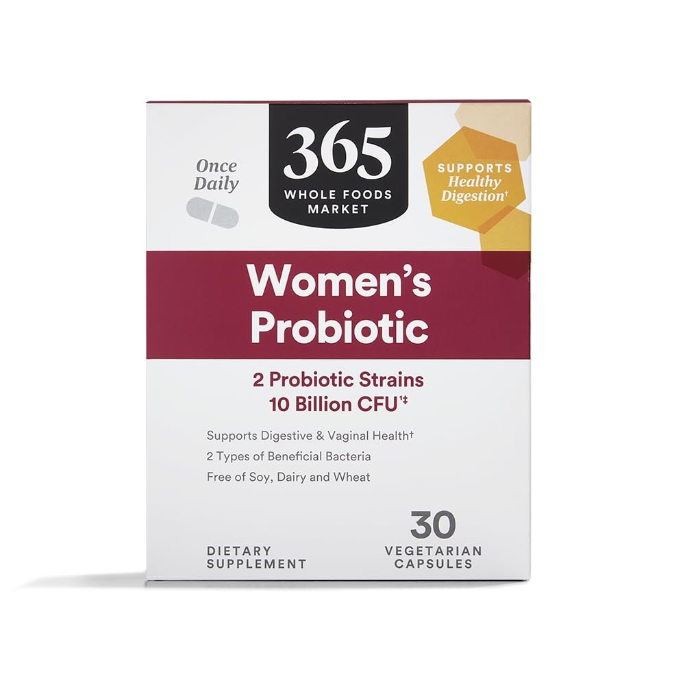 365 par Whole Foods Market, Women's Once Daily Probiotic (Végétarien et sans soja, laiterie et blé), 10 milliards d'UCF, 30 chiffres