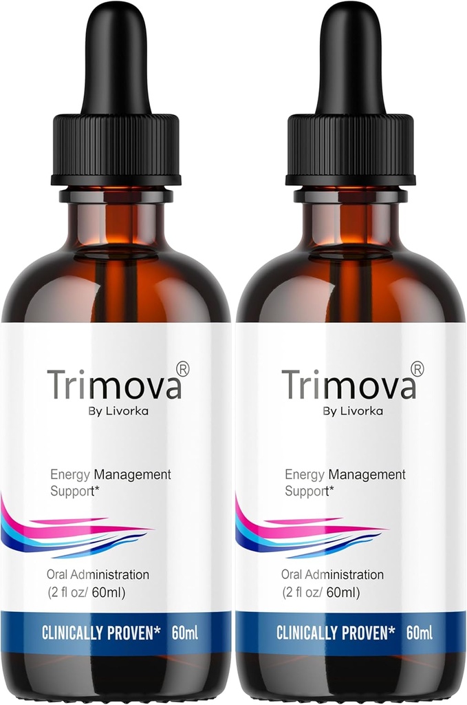 LIVORKA Trimova Metabolic Support gouttes liquides, formule avancée - Pack de 2 bouteilles (60 jours d'approvisionnement)